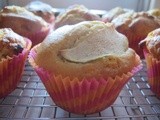 Apple, custard and white choc muffins