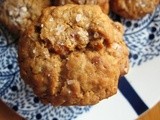 Chewy apricot oatmeal cookies with toasted almonds (and sea salt on top)