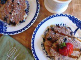 Healthy blueberry bran pancakes