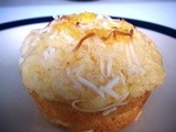 Lemon syrup and coconut muffins