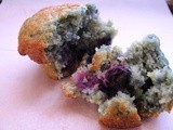Low fat blueberry lemon cornmeal muffins
