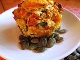 Pumpkin, spinach and semi sun-dried tomato muffins (hello high protein, low fat)