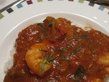 A quite red photo of shrimp sauce piccante