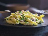 Garganelli with Cream, Ham & Peas