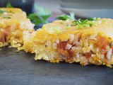 Risotto Cake with Tomato, Mozzarella & Onion