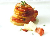 Sliced Baked Potato with Crispy Prosciutto