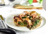 Stuffed Chicken Involtini with Mushroom Gravy