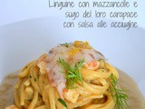 Linguine al ragù di mazzancolle e salsa all'acciuga