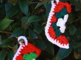 Granny Square Christmas stocking ornament