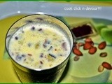 Badam kheer(Sweetened milk with whole almonds)