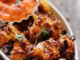 Baked Onion Pakoda (Onion Fritters)