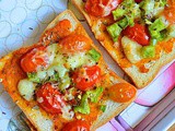 Bread Pizza Recipe (Oven and Tawa Method)