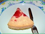 Egg less starwberry cheese cake