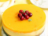 Eggless mango cheesecake recipe, how to make no bake mango cheesecake recipe