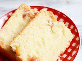 Eggless pound cake recipe with fresh cherries