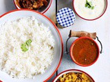 Lunch menu ideas 2- South Indian no onion garlic lunch platter