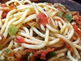Spaghetti with vegetable sauce