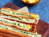 Spinach corn sandwich recipe| Grilled corn spinach sandwich