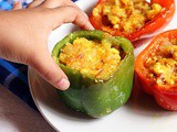 Stuffed capsicum recipe | Potato stuffed bellpeppers recipe | Bharwan shimla mirch recipe