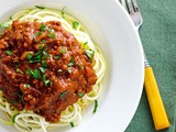 Crock Pot Turkey Bolognese Sauce with Zucchini Noodles