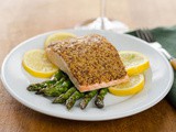 Mustard Crusted Salmon with Roasted Asparagus