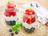 Red, White and Blue Berries and Cream (Easy No Bake 4th of July Dessert)