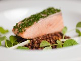 Confit of Salmon with Puy Lentils & Apple Salad