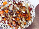 Farro, Roast Squash, Chicory, Pomegranate & Goat Cheese