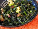 Braised Broccoli and Kale with Smoked Bacon