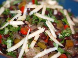 Red Rice and Black Beans with Peppers and Cilantro
