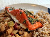Slow-baked Salmon with White Beans and Fennel