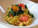 Tomato Risotto with Spinach and Saffron