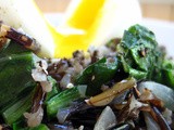 Wild Rice with Leeks and Dandelion Greens