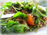 Wilted Arugula Salad with Quinoa and Cherry Tomatoes