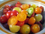 Wordless Wednesday: Sauteed Cherry Tomatoes, Fresh Baby Corn, and Parsley over Pan-Seared Salmon