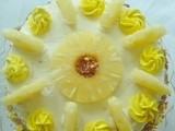 Pineapple Gateau | Pineapple Fresh cream layer cake | Fatless Sponge for Layered Cakes