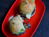 Black Bean Jucy Lucy/Vegetarian Juicy Lucy Sandwich