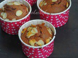 Eggless Banana,Chocolate & Almond Muffins