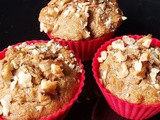 Eggless Whole Wheat Banana Walnut Muffins (No white sugar)