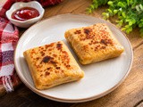 Mushroom Spinach Cheese Square Paratha | Kids’ Lunch Box Recipe