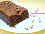 Basic Eggless Chocolate Tea Cake with Dark Chocolate Chips