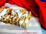 Caramelized Apple stuffed Cinnamon Pull Apart Loaf with Cream Glaze