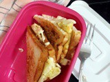 Cheese Bread Omelette Sandwich ~ Easy School Lunch