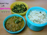Colour Rice with Vankaya Kura ~ a Quick Andhra Meal
