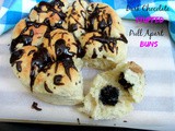 Dark Chocolate Stuffed Pull Apart Buns with Dark Chocolate Drizzle