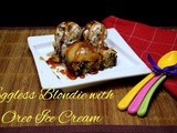 Eggless Blondie with Oreo Chocolate Chip Ice Cream
