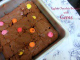 Eggless Chocolate Brownie with Gems