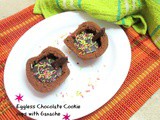 Eggless Chocolate Cookie cups with Ganache