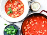 Creamy Tomato Basil Tortellini Soup with Spinach