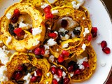 Roasted Delicata Squash with Goat Cheese and Pomegranate